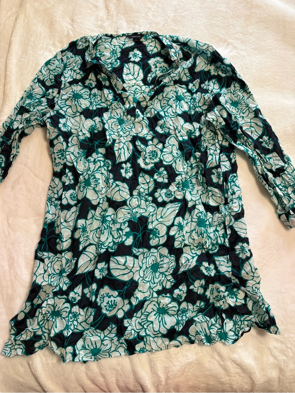 LANDS END COVER UP TUNIC DRESS